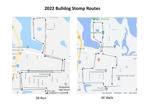 5K Run & 3K Walk Route Maps