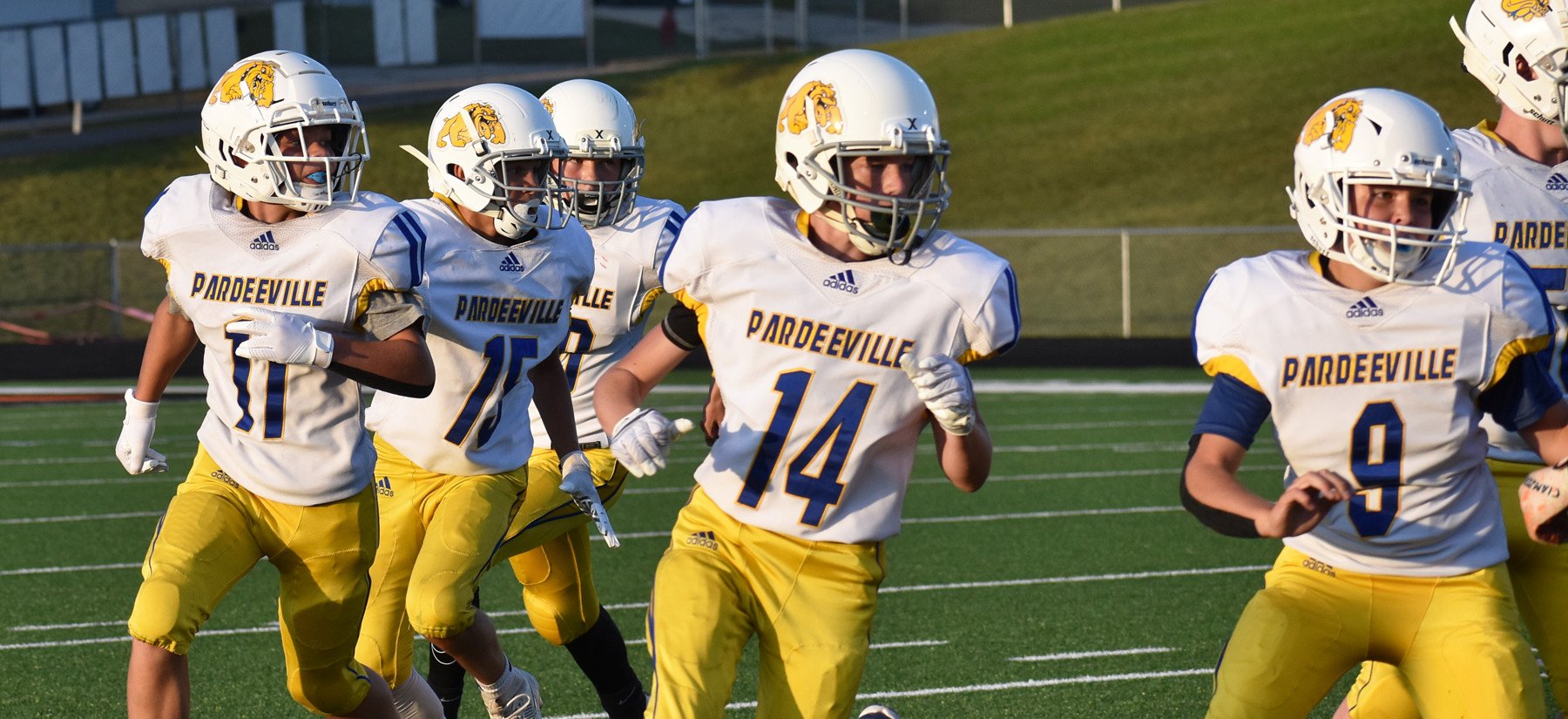 Middle school football in action